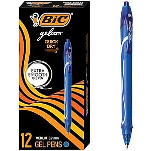 $4.90* | 12-Ct BIC Gelocity Quick Dry Gel Pens (0.7 mm, Blue) at Amazon