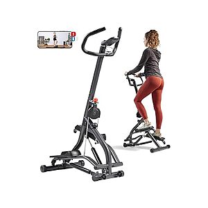 $50 FS PRIME WOOT Sunny Health & Fitness 16.9-Inch Mountain Climb Stair Stepper with Handlebar, SunnyFit App Trainer-Led Workouts