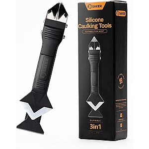 3-in-1 Saker Silicone Caulking Tool (Grout Removal, Sealant Finishing & Scraper) $3.99 + Free Shipping w/ Prime or on $35+