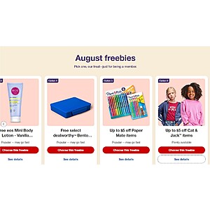 Target Circle 360 August Freebies