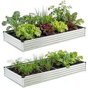 [Prime] $33.99* | 2-Pk Foxlang 8'x4'x1' Galvanized Raised Garden Bed at Amazon