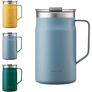 $12.26* | 20-Oz LocknLock Metro Mug 18/8 Stainless Steel Double Wall Insulated Mug (Blue) at Amazon