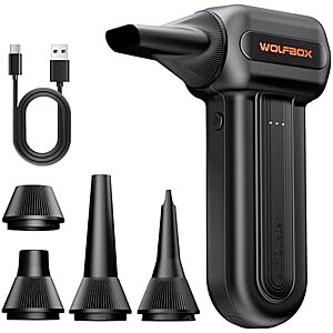 $30.39* | 3-Speed Wolfbox MF60 Electric Compressed Air Duster w/ 5 Nozzles at Amazon