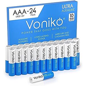 [SnS] $6.22* | 24-Pack Voniko Premium Grade AAA Alkaline Batteries at Amazon (25.9￠ each)