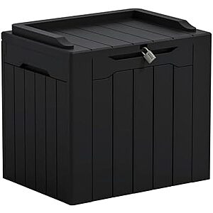 $22.49* | 31-Gallon Greesum Outdoor Resin Storage Box (Dark Black) at Amazon