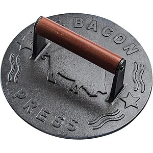$11.99* | 7" Bellemain Heavy-Duty Cast Iron Bacon / Burger Press w/ Wooden Handle at Amazon