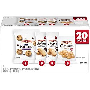 [SnS, AC] $9.79* | 20-Pk Pepperidge Farm Cookies Snack Packs (Variety Packs) at Amazon