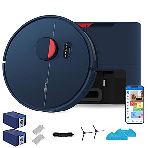 Dustin Wi-Fi Connected Self-Emptying Robot Vacuum and Mop in Navy $219