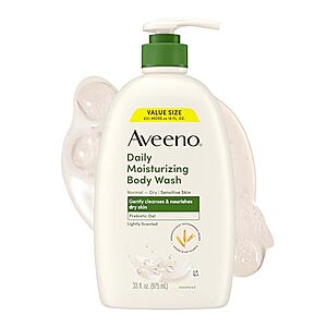 [SnS, AC] $4.80* | 33-Oz Aveeno Daily Moisturizing Body Wash at Amazon