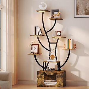 YITAHOME 8-Tier Unique Tall Bookshelf with LED Light $30.77 + Free S&H w/ Prime or $35+ at Amazon