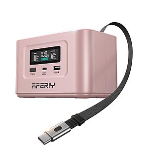 $45.16: AFERIY Nano100 31000mAh Portable Power Bank Station 100W PD Charger(Pink) at Amazon