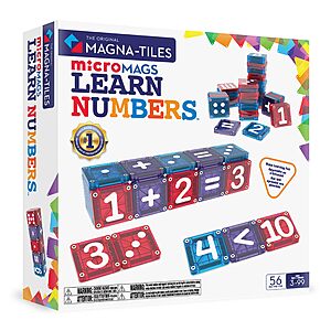 $27.99: MAGNA-TILES microMAGS Learn Numbers 56-Piece Magnetic Construction Set at Amazon
