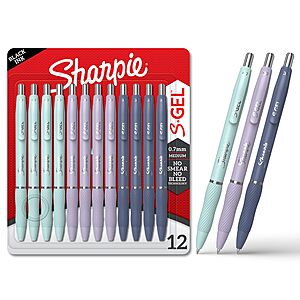 12 Ct Sharpie S-Gel Gel Pens, Medium Point (Assorted, 0.7mm) $10.49 + Free S&H w/ Prime or $35+
