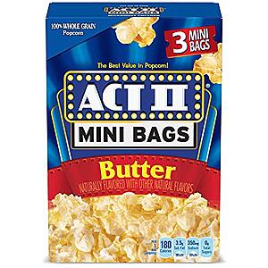 [NEW, SnS, AC] $11.25 | 36-Pack 1.58-Oz ACT II Mini Bags Butter Microwave Popcorn at Amazon