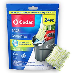 24-Count O-Cedar PACS Hard Floor Cleaner (Crisp Citrus) $10.54 w/ S&S + Free Shipping w/ Prime or on orders over $35