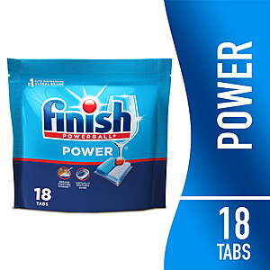 $4.52 get $2 Walmart Cash Limit 5 Finish Power Dishwasher Pods, No Pre-Rinse Dishwasher Detergent Tabs Soap, Deep Clean, 18 Count
