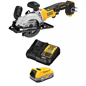 DeWalt 20V MAX ATOMIC 4-1/2 in. Cordless Brushless Compact  Circular Saw + Free Powerstack 1.7ah Battery and Charger $179