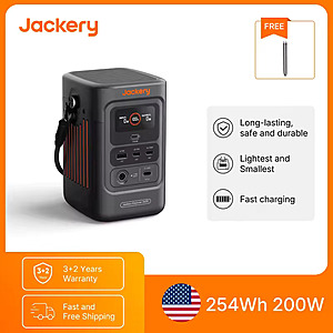Jackery Explorer 240D Power Bank; 256Wh LiFePO, 200W output; free s&h $99.09