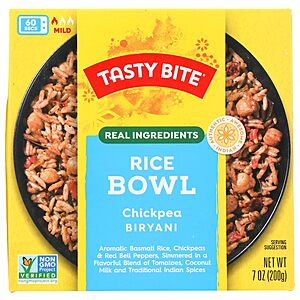 Pack of 6: Tasty Bite Chickpea Biryani Rice Bowl, Ready to eat, Mild, Vegan Friendly, Kosher, Non-GMO, 7 Ounce (Pack of 6) $6.67