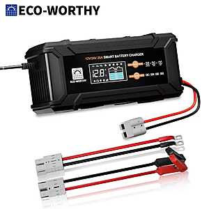 ECO-WORTHY 12V/24V 20A Smart Battery Charger Maintainer $34.83 + Free Shipping