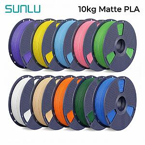 SUNLU 10kg Matte PLA Filament 1.75mm 1roll/kg(2.2lbs) $85 + Free Shipping