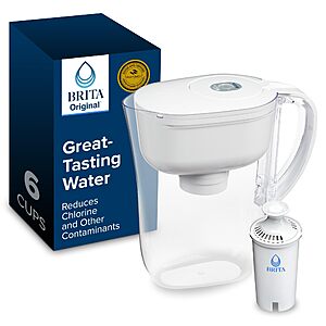 $17.80: Brita Small 6-Cup Water Filter Pitcher, White