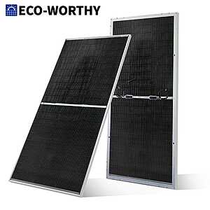 ECO-WORTHY 195W N-Type 18BB Bifacial Solar Panel with 25% High Conversion Efficiency 12V Monocrystalline for $85 + Free Shipping