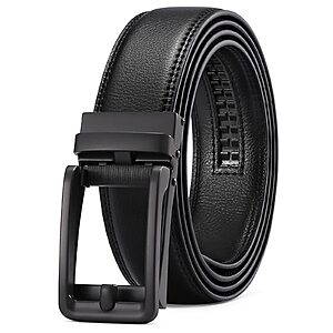 SENDEFN Men's genuine leather ratcheting belt 1 3/8", fits waist sizes 28-44 inches $8 @ Amazon