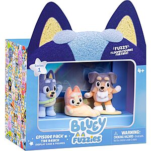 Bluey Fuzzies Episode Pack: The Beach, 3 Flocked Mini-Figures - $6.16 @ Amazon