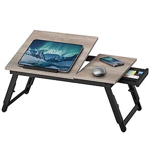 $21.67: SONGMICS Bed Laptop Desk, Folding Bed Tray, Adjustable Angle and Height