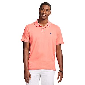 Izod Men's Short Sleeve Interlock Polo Shirt, Porcelain Rose - Small - Free Shipping with Prime $10.05