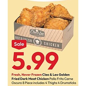 Stater Bros Grocery Stores: 8 Pieces Dark Fried Chicken $6 through 8/4/2026, Albertsons & Vons 8 Pieces Mixed $6 on 8/3/2026
