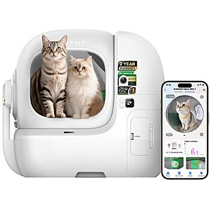 PETKIT Purobot Max Pro 2 AI-Camera Self Cleaning Cat Litter Box (Extra Large) free shipping $465.99