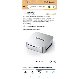 ACEMAGIC K1 Mini PC – i5‑12600H / 32GB DDR4 / 1TB SSD – $485 w/promo