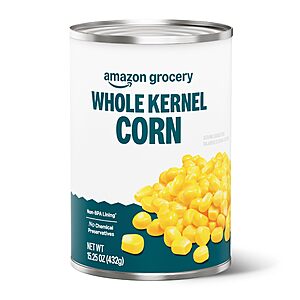 4 cans $2.42 S&S Multibuy Amazon Grocery, Canned Whole Kernel Corn, 15.25 Oz