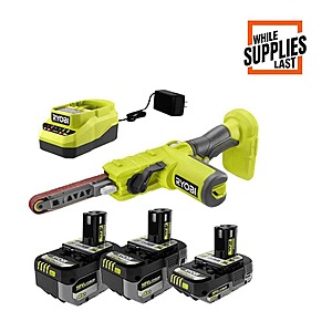 Ryobi ONE+ 18V Cordless 1/2" x 18" File Sander Kit w/ (2) 4.0Ah Batteries, 2.0Ah Battery & Charger $169 + Free Shipping