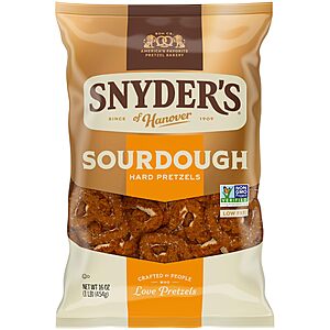 Snyder's of Hanover Sourdough Hard Pretzels, 16 Oz Bag~$2.43 After Coupon & S&S @ Amazon