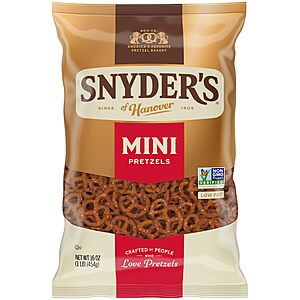 Snyder's of Hanover Mini Pretzels, 16 Oz Bag~$2.59 After Coupon @ Amazon