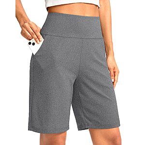 G Gradual Women's 9"/7"/5" Bermuda Athletic Long Shorts with 2 Pockets(Charcoal,S) $13.99