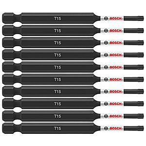 10-Pack Bosch 3-1/2" Torx #15 Impact Tough Screwdriving Power Bits (ITT1535B) $8.59 + Free Shipping w/ Prime or on $35+