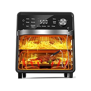 $99.99: Nuwave  15.5 Q Plug-In Grill Air Fryer Oven Combo with Sheath Heaters, 100 Presets & Smart Probe at Woot!
