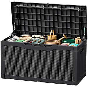 Devoko 105 Gallon Outdoor Weatherproof Resin Deck Box, Black $62.99 + Free S&H at Walmart
