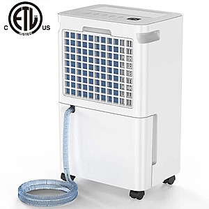$130 Home Depot EDENPOINT 30 pt. 2,500 sq.ft. Dehumidifier for Basement in White with Smart Dry, Drain Hose and Bucket, 35dB Ultra Quiet, Timer