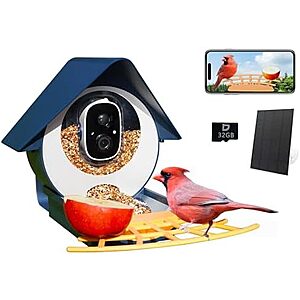 $24.99* | Birdkiss Smart Bird Feeder with FHD Camera & 3W Solar Panel at Amazon