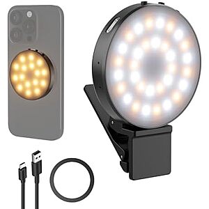 $7.99* | NEEWER Magnetic & Clip-on LED Phone Fill Ring Selfie Light (NL32R) at Amazon