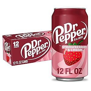 [SnS, AC] $9.25 | 2 × 12-Pk 12-Oz Dr Pepper Strawberries & Cream Soda ($4.63 each) at Amazon