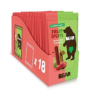 18 Pack 0.7 Oz BEAR Real Fruit Snack Splits Apple and Strawberry $11.67 + Free S&H w/ Prime or $35+