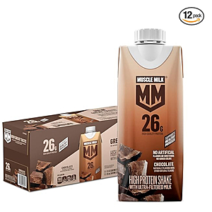 Muscle Milk High Protein Shake, S/S Chocolate, 11 fl oz Cartons (12 Pack) | Ultra Filtered Milk, 26g Protein $16.12