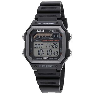 $22.44: Casio 42mm Men's WS1600H Series Watch w/ Stopwatch, 100M WR & 10-Yr Battery at Amazon