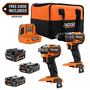$219: RIDGID 18V Brushless SubCompact 2-Tool Combo Kit with 4.0Ah Battery at HomeDepot